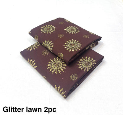 Glitter Lawn 2pc Printed Collection   Fabric Lawn 90/88