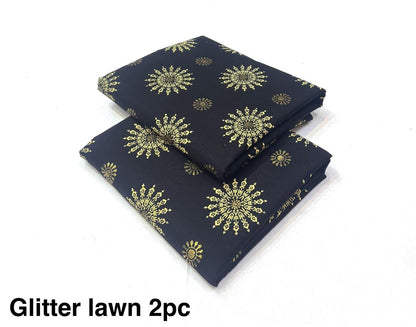 Glitter Lawn 2pc Printed Collection   Fabric Lawn 90/88