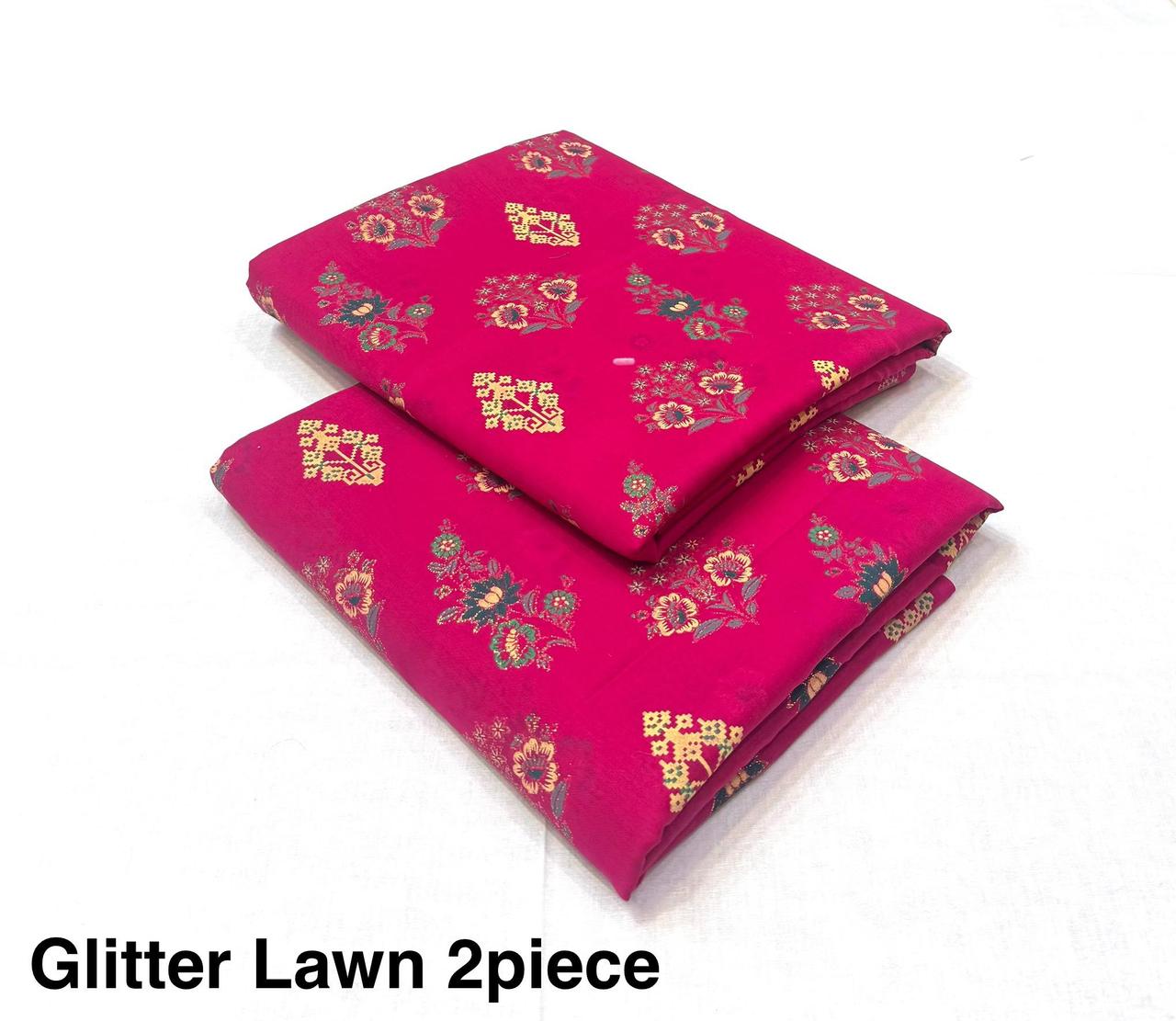 Glitter Lawn 2pc Printed Collection   Fabric Lawn 90/88