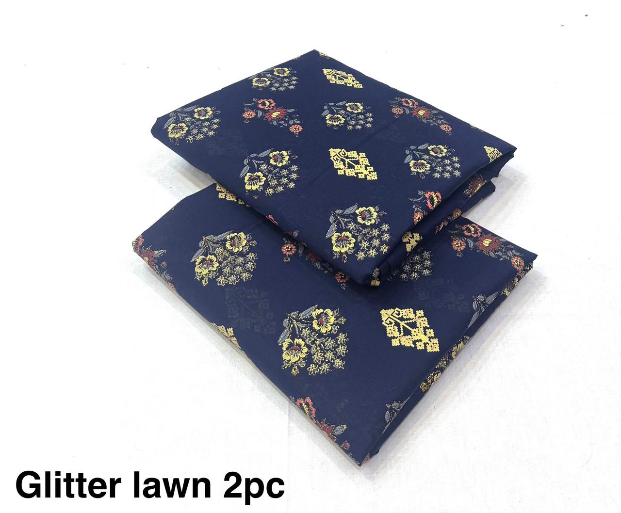 Glitter Lawn 2pc Printed Collection   Fabric Lawn 90/88