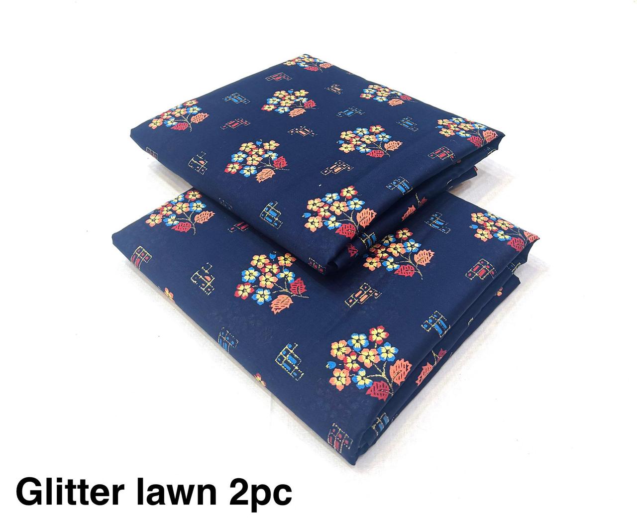 Glitter Lawn 2pc Printed Collection   Fabric Lawn 90/88