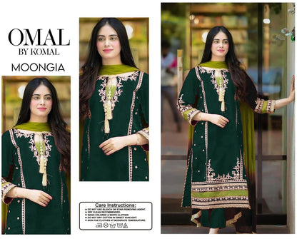 Brand Name OMAL BY KOMAL (LAWN)   SHIRT:  Lawn  DUPATTA: Bamber Chiffon Zari  TROUSER: Lawn   By Pcs : 3 Pcs