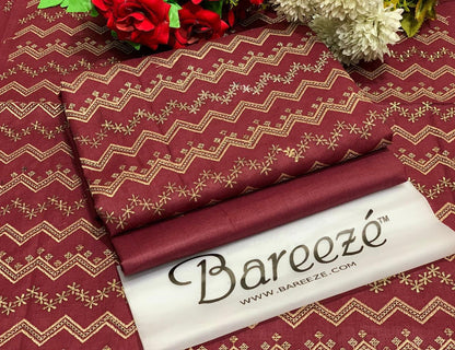 (BAREEZE LAWN 2025 OPENING)  EMBROIDERY LUXURY COTTON LAWN  Embroidery 2pc Collection