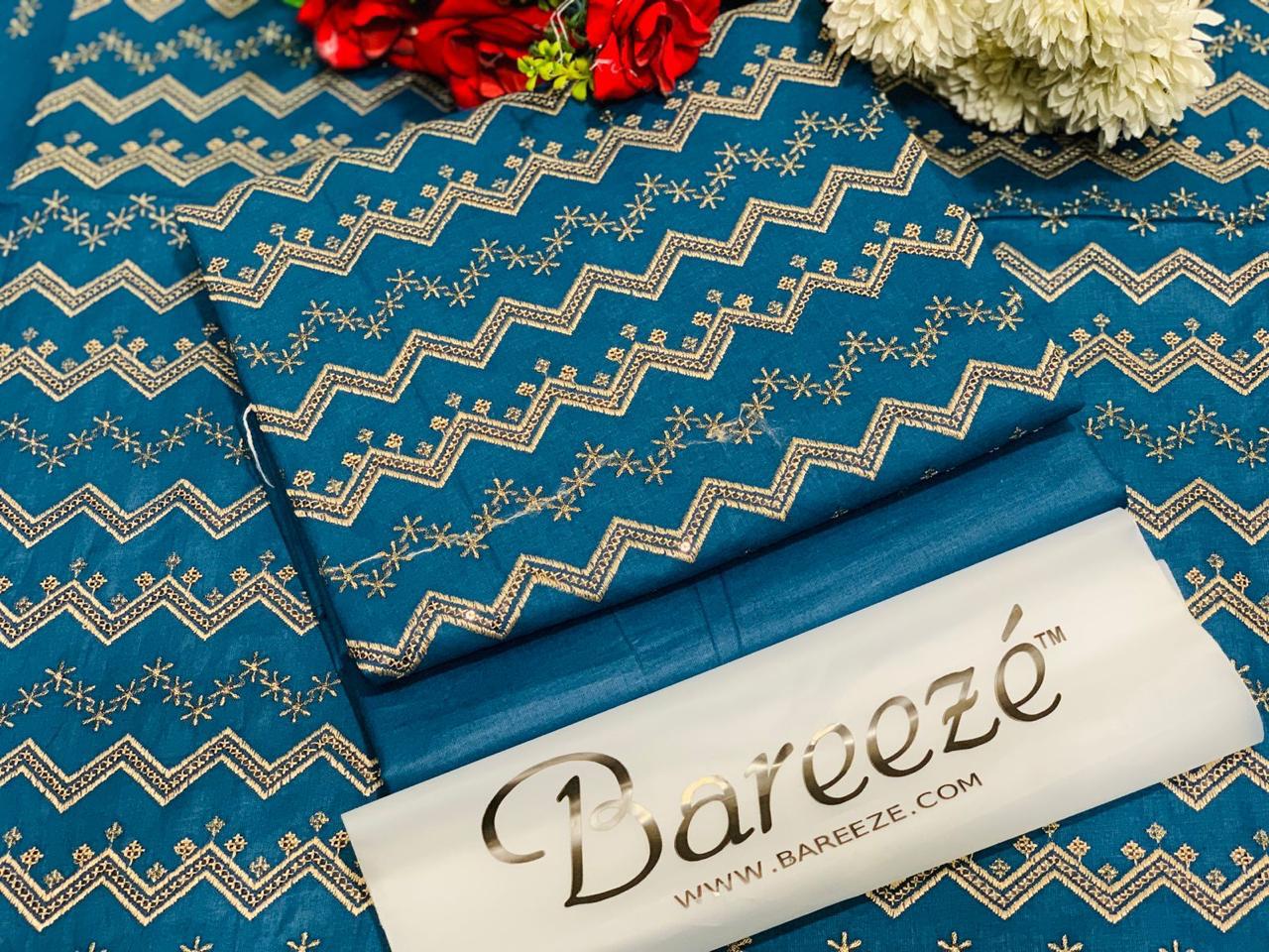 (BAREEZE LAWN 2025 OPENING)  EMBROIDERY LUXURY COTTON LAWN  Embroidery 2pc Collection