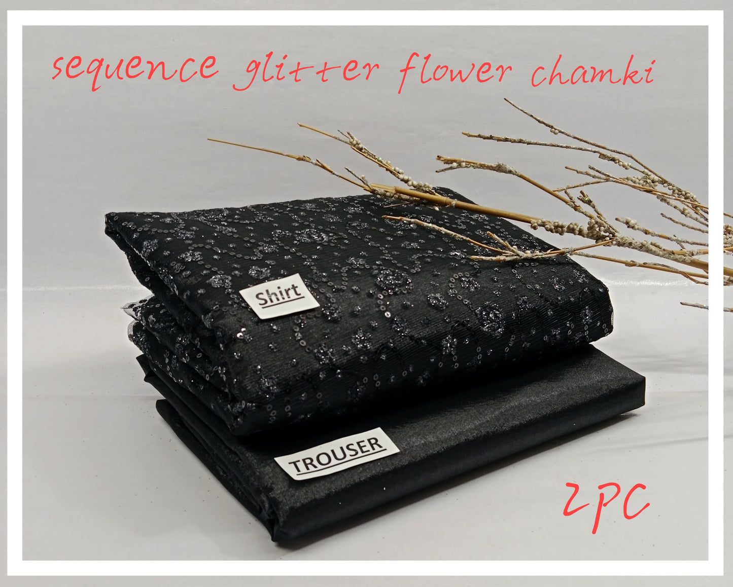 Sequence Glitter flower chamki 2pc  LATEST DESIGNS VOL"25 AVAILABLE