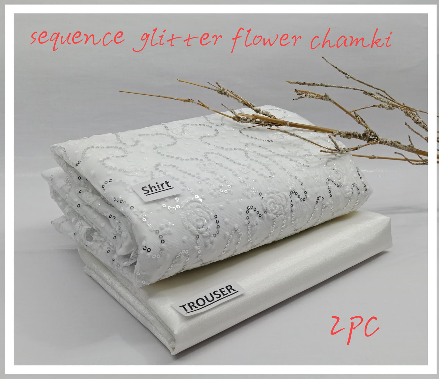 Sequence Glitter flower chamki 2pc  LATEST DESIGNS VOL"25 AVAILABLE