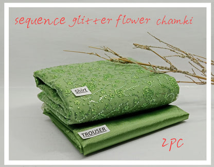 Sequence Glitter flower chamki 2pc  LATEST DESIGNS VOL"25 AVAILABLE