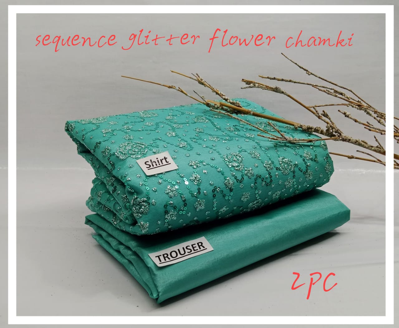 Sequence Glitter flower chamki 2pc  LATEST DESIGNS VOL"25 AVAILABLE