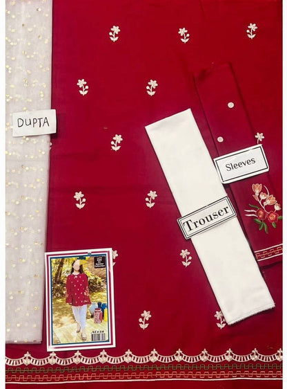 Maira  B  🥜Kids 3 pieces lawn  🥜Dupeta Net  1.75yard     🥜🥜🥜🥜Embroidered Shirt with Patches 🥜Size 36 inches in length 2.0     Yard  shirt