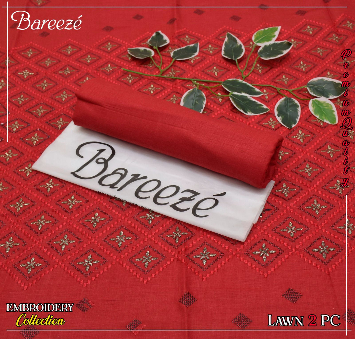 (*BAREEZE Opening     LWAN 2025)  BAREEZE Lwan EMB COLLECTION               2pc Suits