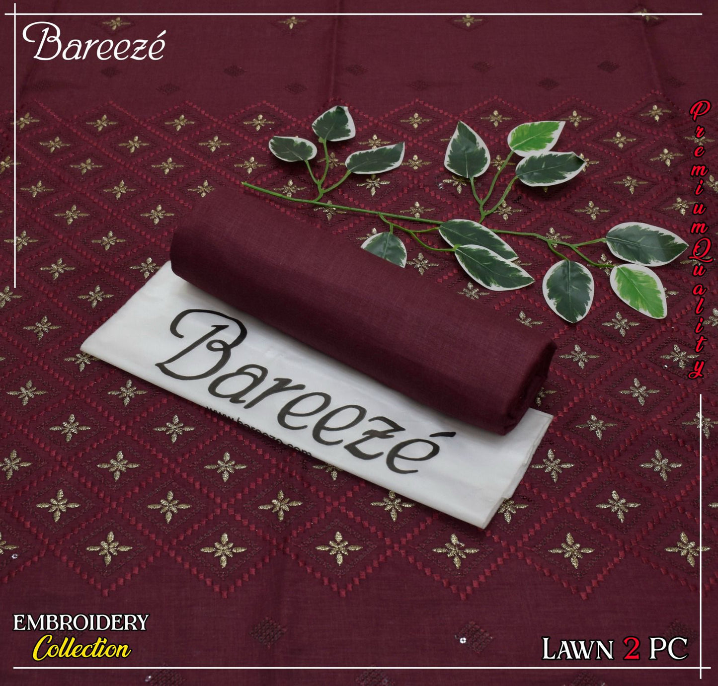 (*BAREEZE Opening     LWAN 2025)  BAREEZE Lwan EMB COLLECTION               2pc Suits