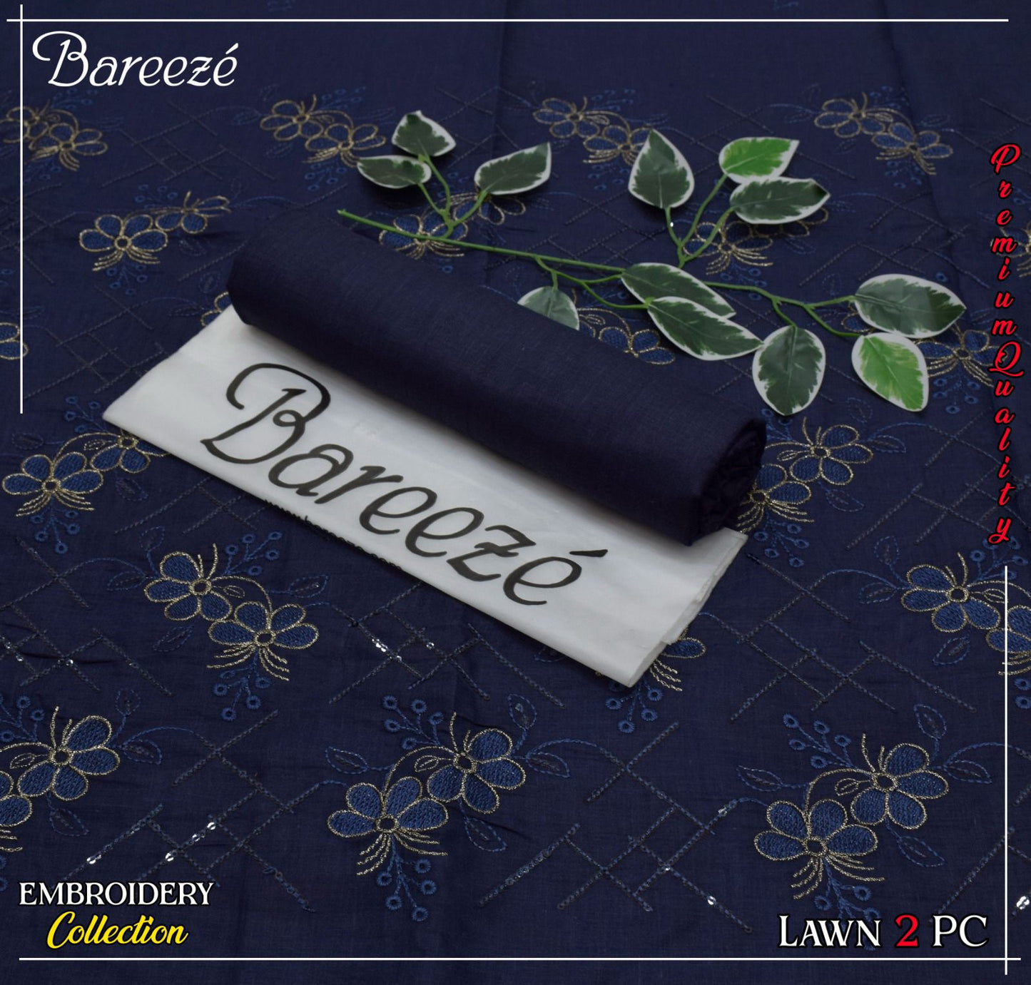 (*BAREEZE Opening     LWAN 2025)  BAREEZE Lwan EMB COLLECTION               2pc Suits