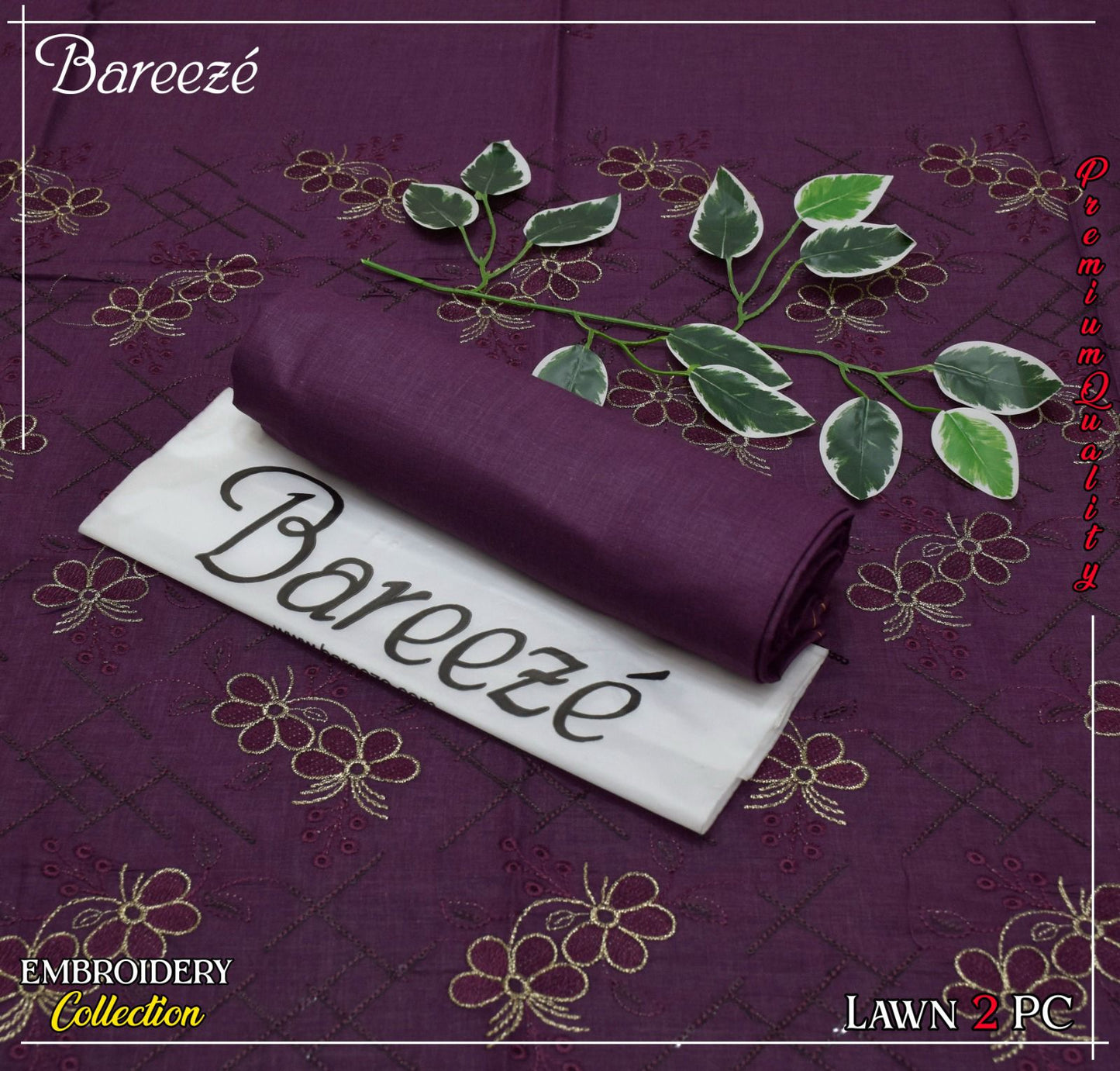 (*BAREEZE Opening     LWAN 2025)  BAREEZE Lwan EMB COLLECTION               2pc Suits