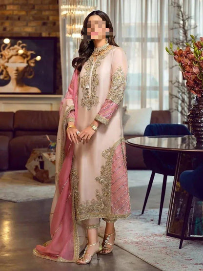 Brand :SARA ROHAIL ASGHAR  FABRIC ORGANZA Suit With MALAI Trouser