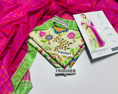 Brand Name SAPPHIRE (PREMIUM  LAWN)  SHIRT:  lawn DUPATTA: Dobi lawn TROUSER: lawn  By Pcs : 3 Pcs