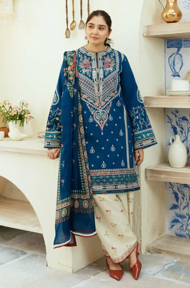 Brand Name ZARA SHAHJAHAN (PREMIUM LAWN)  SHIRT: Lawn DUPATTA: Neno-Kara TROUSER: Lawn  By Pcs : 3 Pcs