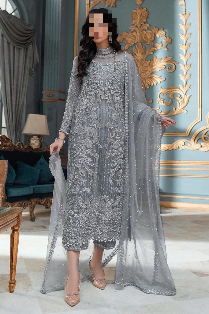 BRAND LAAM  FABRIC Full NET Suit With SATIN SILK