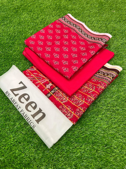 ZEEN  LAWN 3PC WITH ZARI DUPTA.