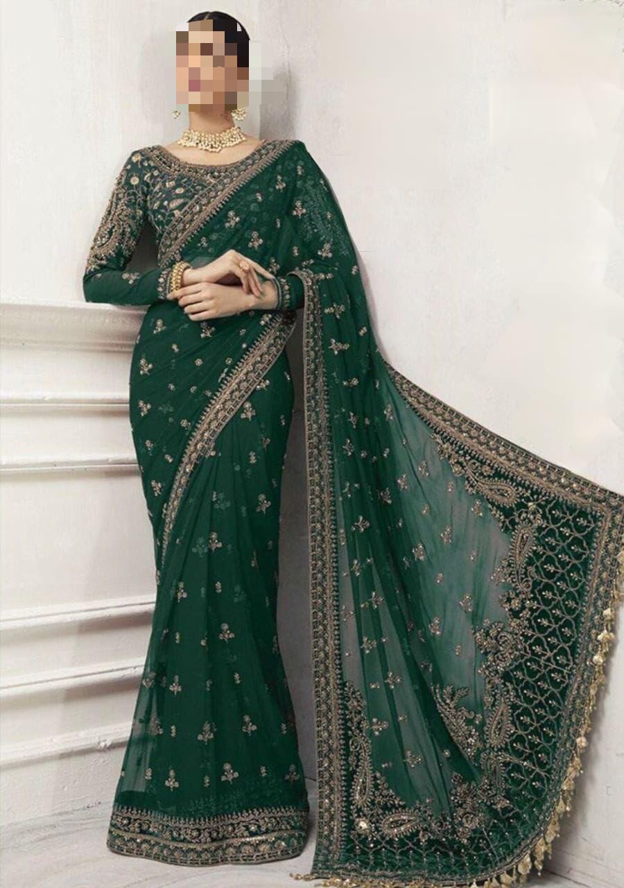 Maria b saree wedding collection 2024  4 colours available