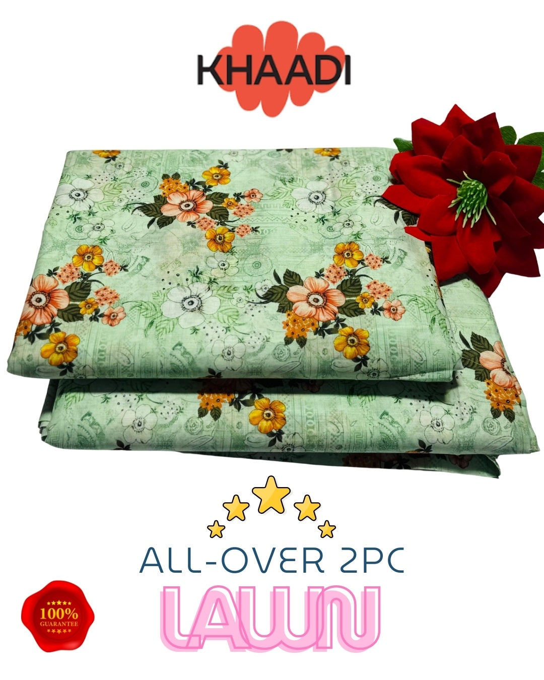 Brand Name KHAADI (PREMIUM LAWN)  SHIRT:  Lawn 90/70 TROUSER: Lawn 90/70     🔥100 % GUARANTEED Stuff🔥       By Pcs : 2 Pcs