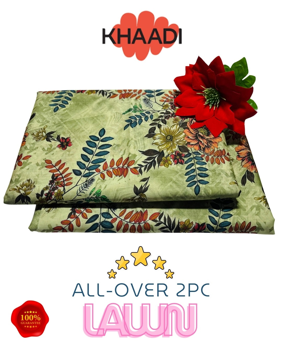 Brand Name KHAADI (PREMIUM LAWN)  SHIRT:  Lawn 90/70 TROUSER: Lawn 90/70     🔥100 % GUARANTEED Stuff🔥       By Pcs : 2 Pcs