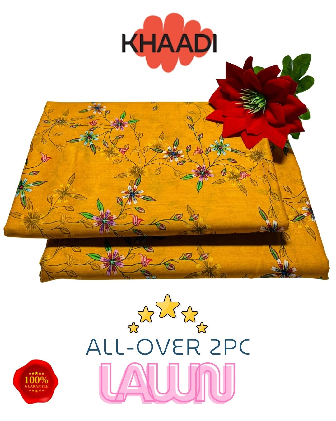 Brand Name KHAADI (PREMIUM LAWN)  SHIRT:  Lawn 90/70 TROUSER: Lawn 90/70     🔥100 % GUARANTEED Stuff🔥       By Pcs : 2 Pcs