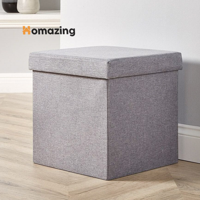 Foldable Storage Box Organizer With Stool