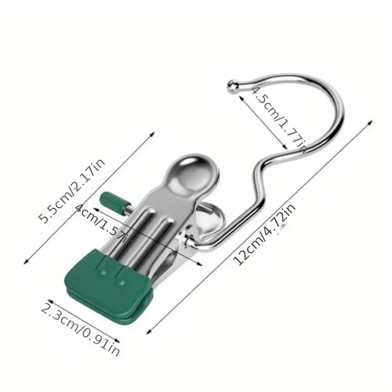 5Pcs Stainless Steel Flat Clip With Hook