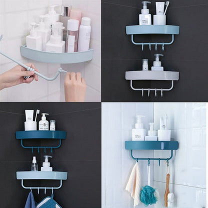 Wall-mounted Corner Bathroom Triangle Shelf Rack