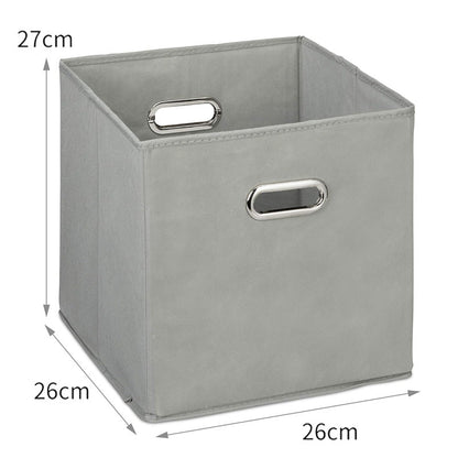 Foldable Storage Cube Bin With Handle - Grey