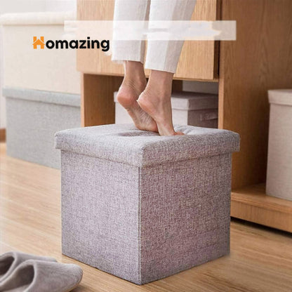 Foldable Storage Box Organizer With Stool