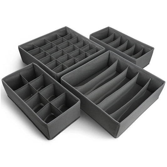 Drawer Organizers Grey Pack Of 4 - Sort And Store