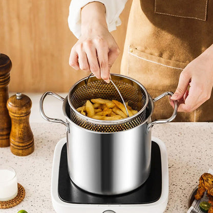 Stainless Steel Air Fryer Basket With Handles Non-Stick