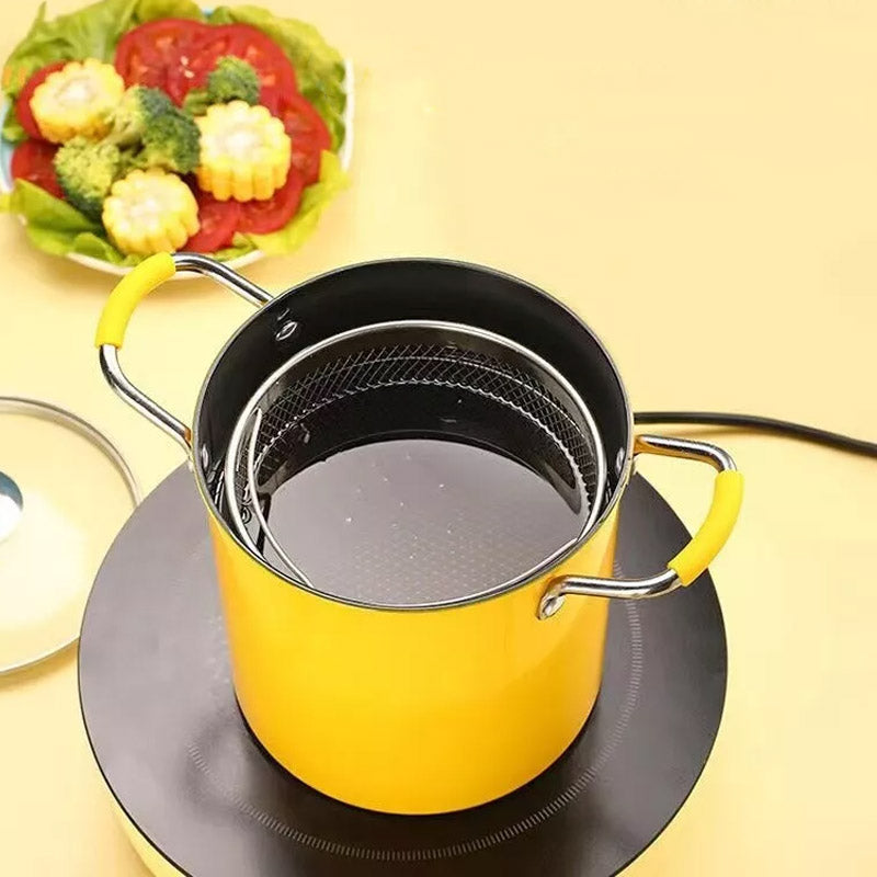 2L Deep Fryer Pot With Lid & Basket