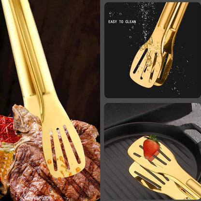 Stainless Steel Golden Food Tong