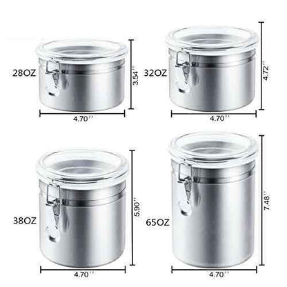 4 Pcs Airtight Canister Set