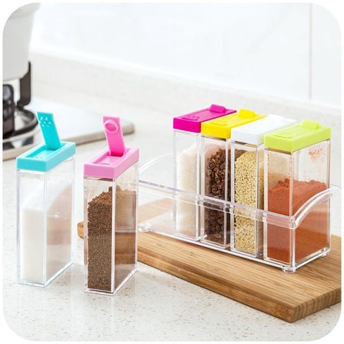 6 Units Transparent Spices Container