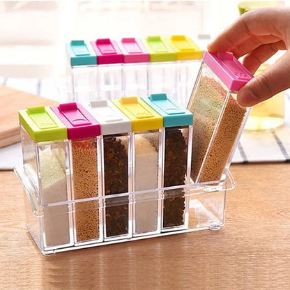 6 Units Transparent Spices Container