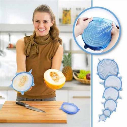 6 Pcs Silicone Covers Lid - Airtight Bowl Cover Lid