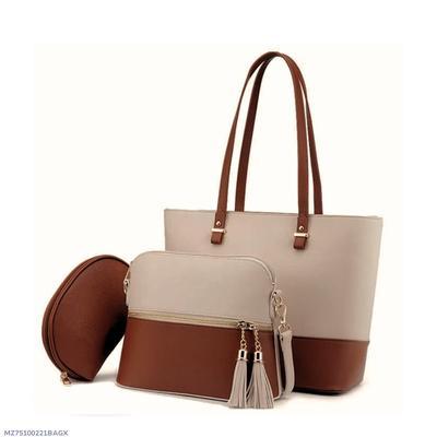 BagX - Grace Beige / Brown PU Leather Shoulderbag, Brown