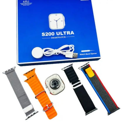 S200 ultra Smart Watch With 4 Straps (Random Color)