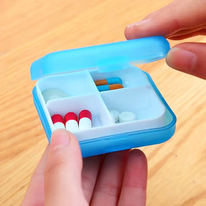 Portable 4 Grids Pill Case