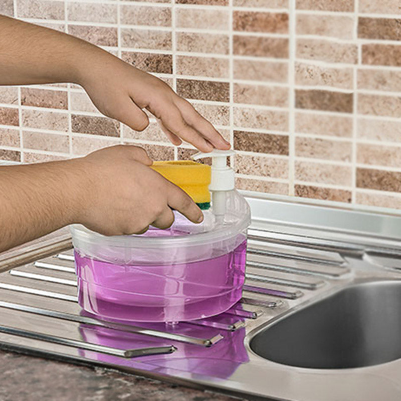 Liquid Soap Dispenser With Pump & Sponge