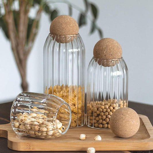 Glass Storage Canister Jar With Wood Lid