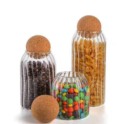 Glass Storage Canister Jar With Wood Lid