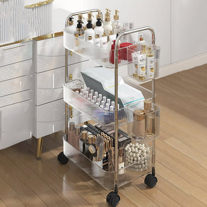 3 Tier Acrylic Trolley Storage Rack With Wheels