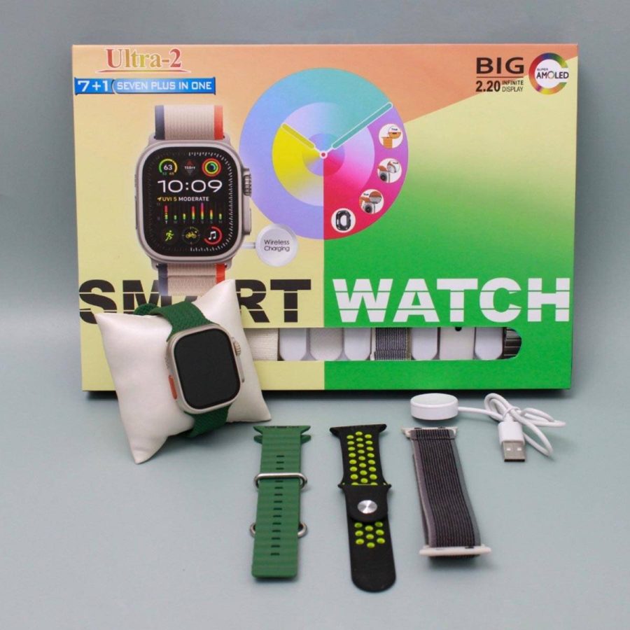 7+1 Ultra 2 - 50mm IPS Display Smart Watch (Random color)