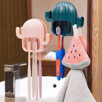 Wall Toothbrush Holder Cactus Shape